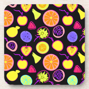 Dessous-de-verre Créativité Artistique des Fruits Néon Vibrants