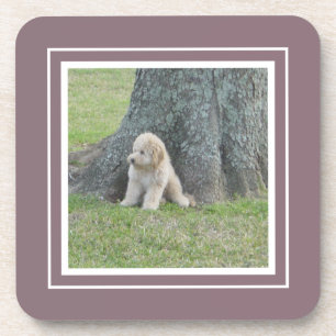 Dessous-de-verre Créez votre propre Modèle photo violet et blanc