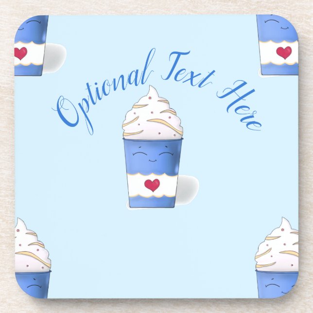 Dessous-de-verre Crème en latte et écaillée (bleu) (Devant)
