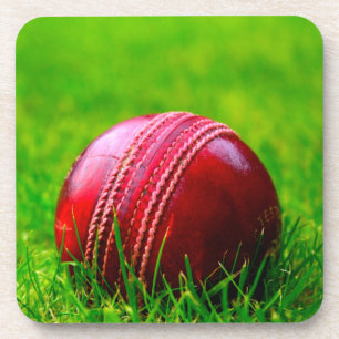 Dessous-de-verre Cricket Ball Sport Personnalisez-le avec du texte