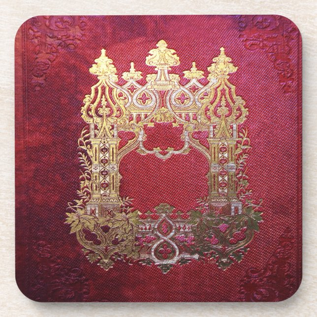 Dessous-de-verre Crimson à l'encre tombée (Devant)