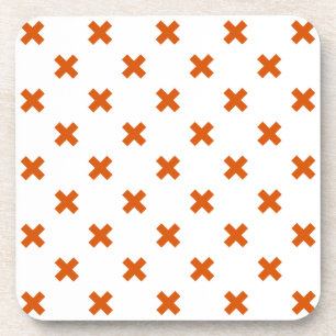 Dessous-de-verre Crochets orange sur blanc