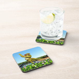 Dessous-de-verre Crocodile drôle Champagne Fête Piscine Art