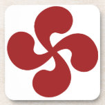 Dessous-de-verre Croix Basque Rouge Lauburu<br><div class="desc">La croix Basque rouge authentique du pays de l'Euskadi. Euskal Herria</div>