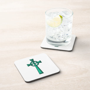 Dessous-de-verre Croix céleste métallique verte