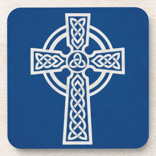 Dessous-de-verre Croix celtique bleue (Devant)