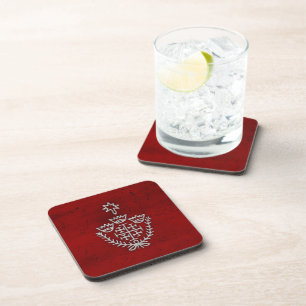 Dessous-de-verre Croix de Jérusalem tatouage de pèlerinage tampon r
