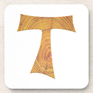 Dessous-de-verre Croix de Tau franciscaine en bois