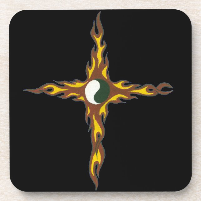 Dessous-de-verre Croix-feu de Yin Yang (Devant)