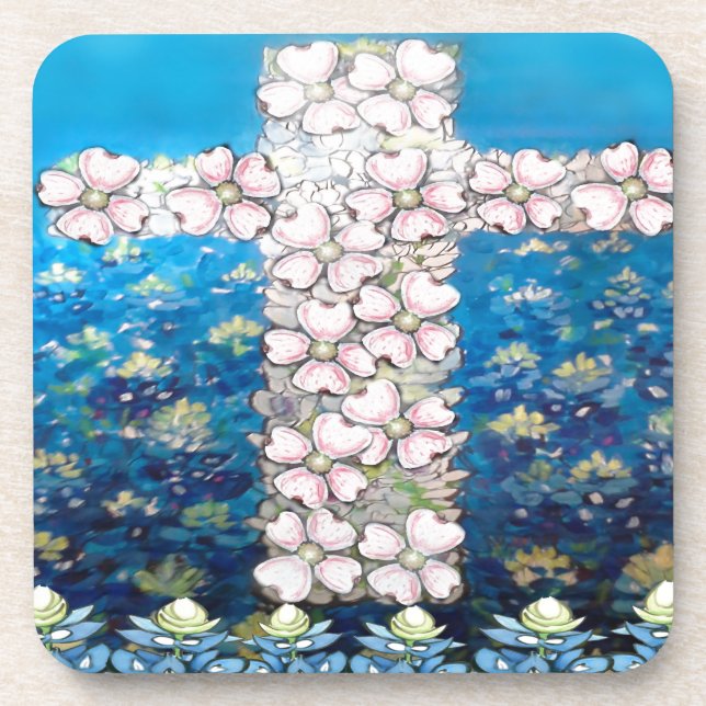 Dessous-de-verre Croix florale (Devant)
