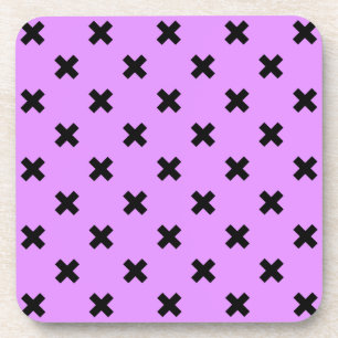Dessous-de-verre Croix noire sur lilas