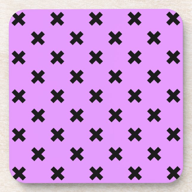 Dessous-de-verre Croix noire sur lilas (Devant)