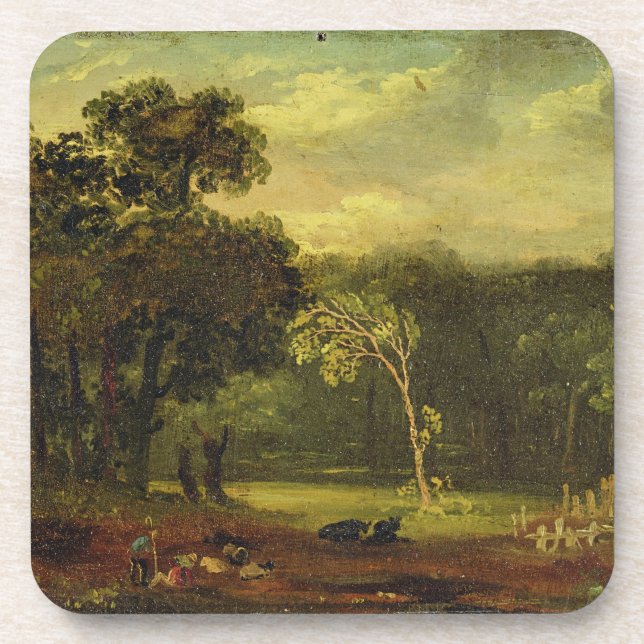 Dessous-de-verre Croquis de nature en parc de Sion, 1819 (huile sur (Devant)