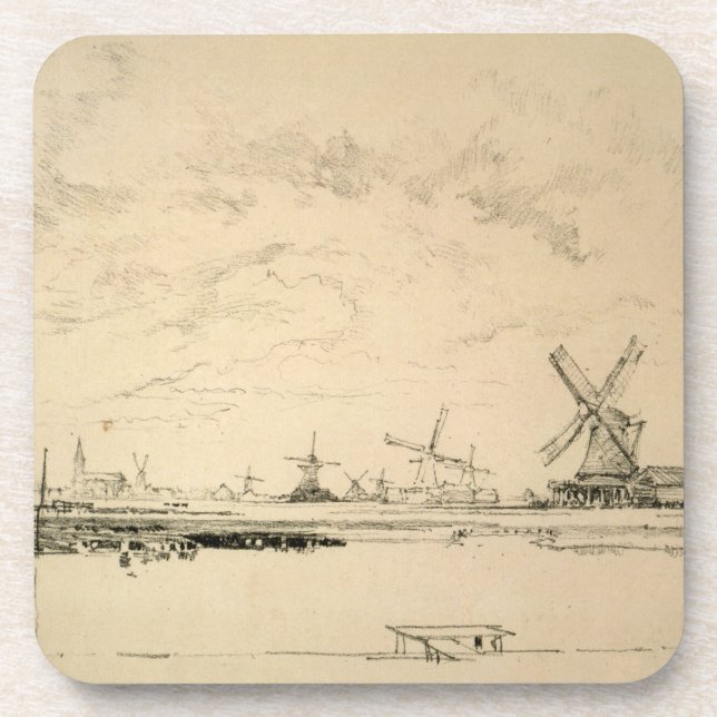 Dessous-de-verre Croquis des moulins à vent (Devant)