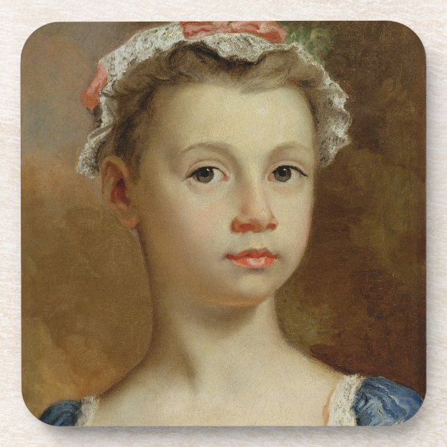 Dessous-de-verre Croquis d'une jeune fille, c.1730-40 (huile sur la (Devant)