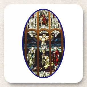 Dessous-de-verre Crucifixion de fenêtre en verre teinté de Jésus