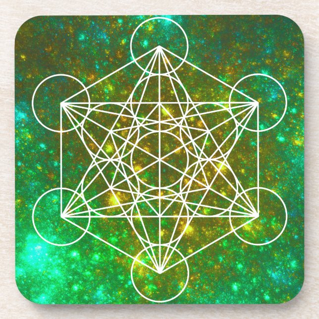 Dessous-de-verre Cube de Metatron, Géométrie Sacrée, Symbole Spirit (Devant)