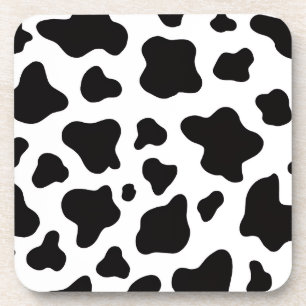 Dessous-de-verre Cuir de vache noir blanc Moderne rustique de Ferme