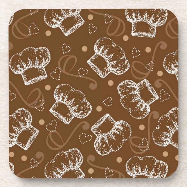 Dessous-de-verre Cuisson du motif avec le casquette de chef (Devant)