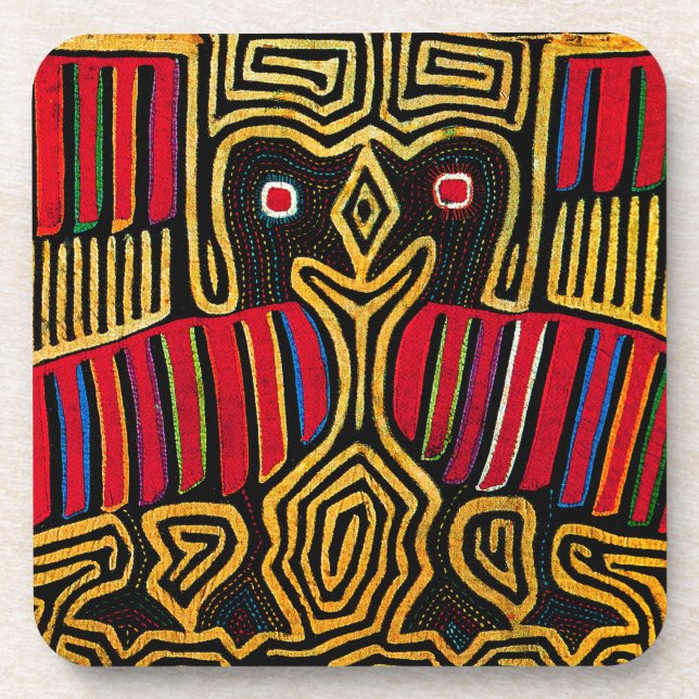 Dessous-de-verre Cuna Indian Mola Duck Design (Devant)