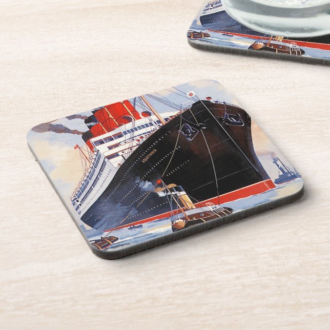 DESSOUS-DE-VERRE CUNARD OCEAN LINER AQUITANIA (Côté gauche)