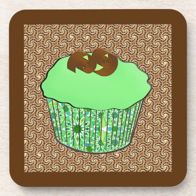 Dessous-de-verre Cupcake au chocolat congelé à la menthe, Arrière - (Devant)