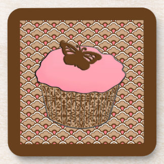 Dessous-de-verre Cupcake rose fraise