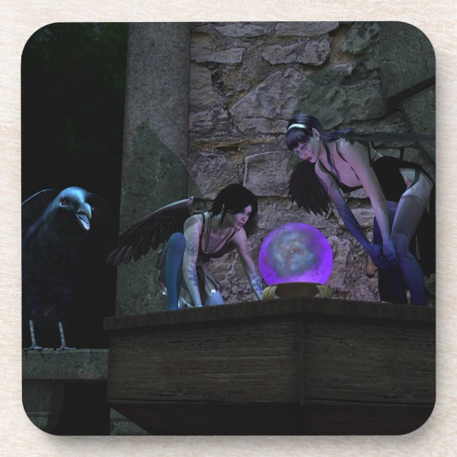 Dessous-de-verre Curieux Crow Féeries (Devant)