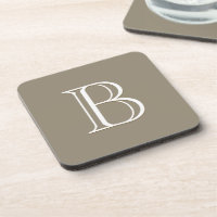 Custom Monogrammed Letter Initial Brown Mocha