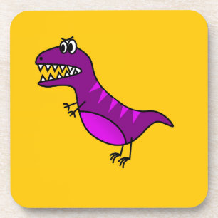 Dessous-de-verre Cute cartoon angry purple dinosaure