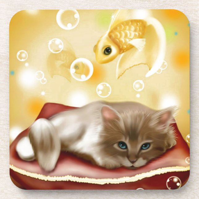 Dessous-de-verre Cute Dream Kitten (Devant)