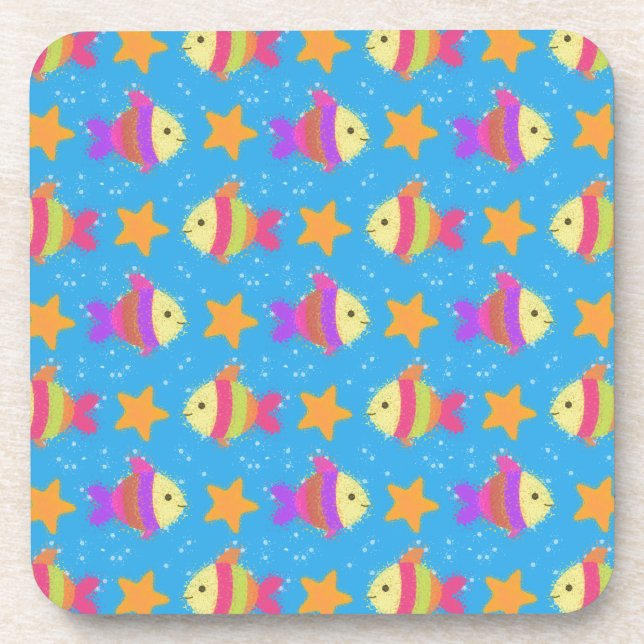 Dessous-de-verre Cute Fish And Starfish Pattern (Devant)
