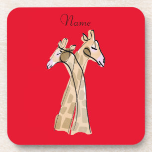 Dessous-de-verre Cute Giraffe Couple Thunder_Cove