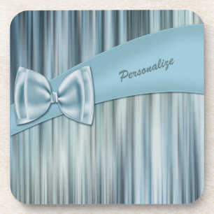 Dessous-de-verre Cute Girly Blue Bow ruban personnalisé
