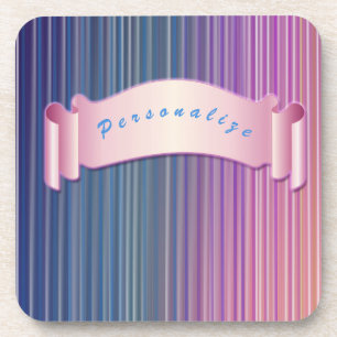 Dessous-de-verre Cute Girly Ribbon rose bleu violet personnalisé