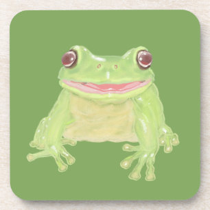 Dessous-de-verre Cute Green Tree Frog - transparent.