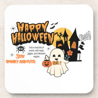 Dessous-de-verre Cute Halloween Pumpkin Coaster – Kid-Friendly Spoo