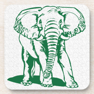 Dessous-de-verre Cute Hunter Green Elephant Line Dessin Boisson