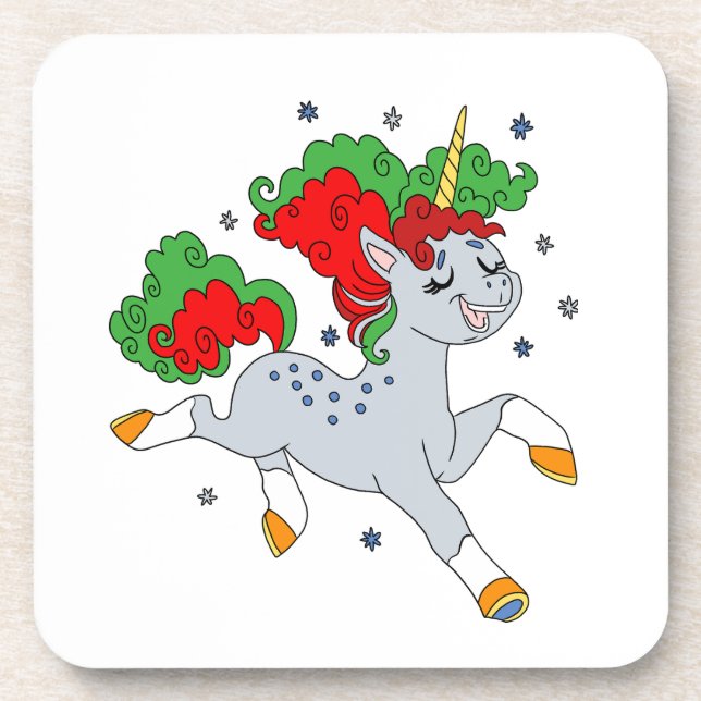 Dessous-de-verre Cute jolly unicorn (Devant)