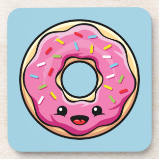Dessous-de-verre Cute Kawaii Pink Donut