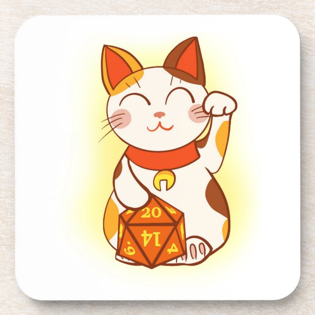 Dessous-de-verre Cute Maneki Neko Fortune Kitty Gamer (Devant)