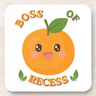Dessous-de-verre Cute Orange "Boss of Recess" Drink Coaster