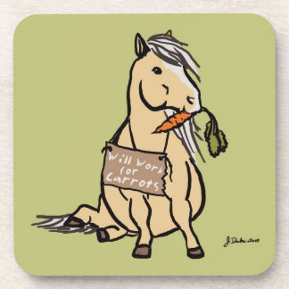 Dessous-de-verre Cute Pony Will Work For Carrots