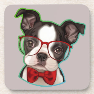 Dessous-de-verre Cute Pop Art Hipster Boston Terrier