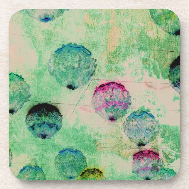 Dessous-de-verre Cute, rustic, digital art round brush strokes (Devant)