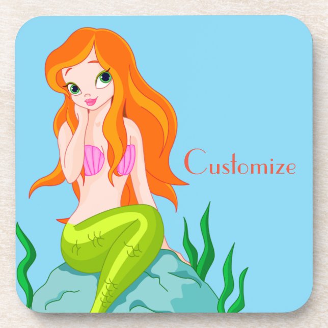 Dessous-de-verre Cute Sirène Redhead Thunder_Cove (Devant)
