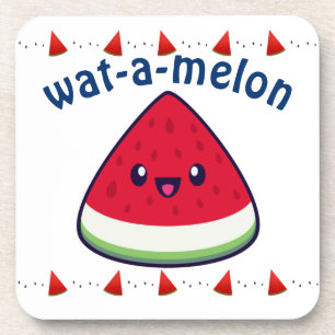 Dessous-de-verre Cute Smiling Kawaii Watermelon