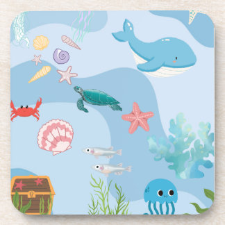 Dessous-de-verre Cute Under the Sea Friends-under-water thème