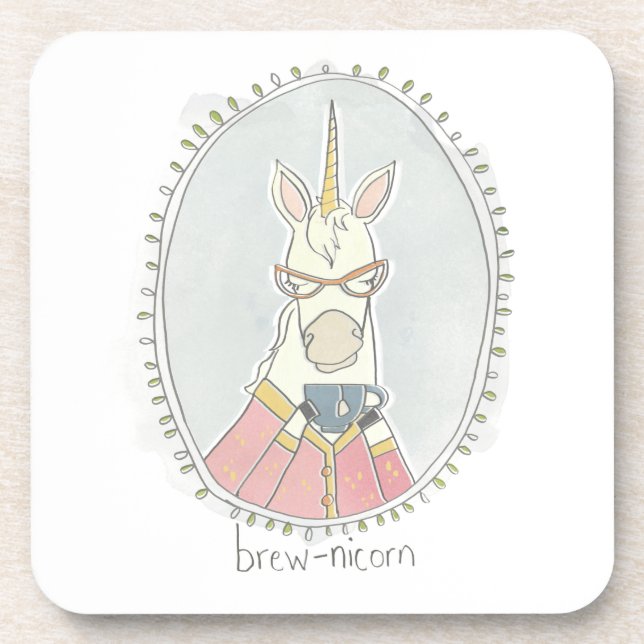 Dessous-de-verre Cutie caféinée | Brew Unicorn (Devant)