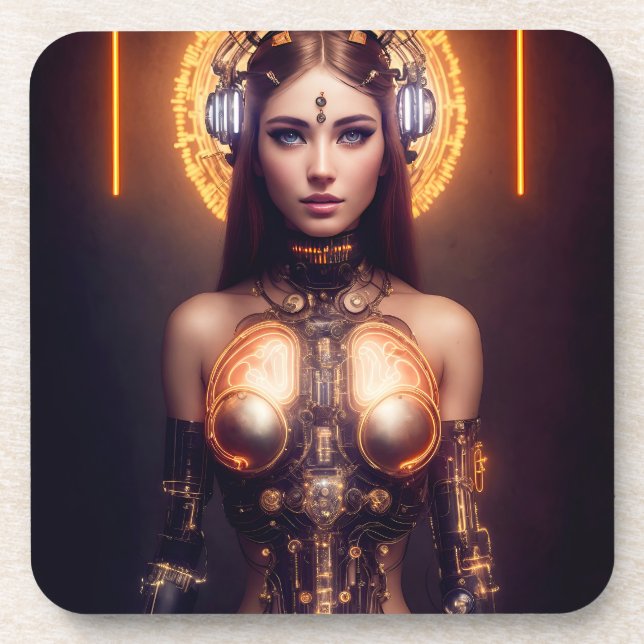 DESSOUS-DE-VERRE CYBORG ROBOT DE VENUS GLOWING (Devant)